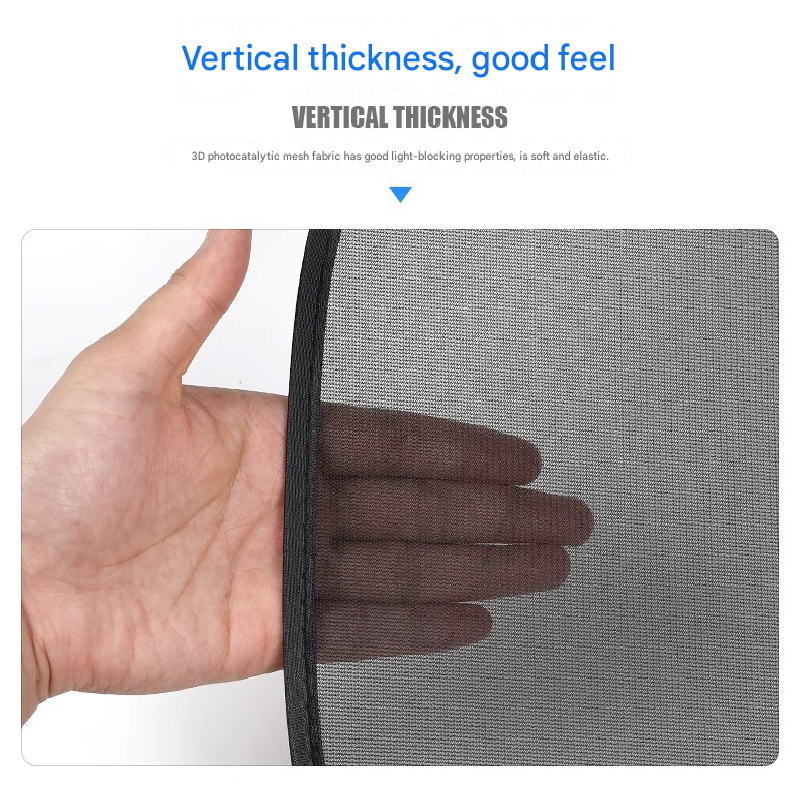 Black Universal Car Window Sun Shade Set - Mesh Fabric UV Protection(One solid rear panel + two angled panels V888-ELOSUNG40283