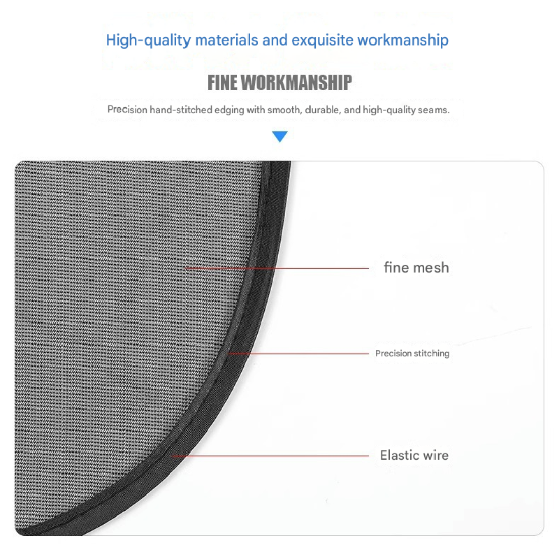 Black Universal Car Window Sun Shade Set - Mesh Fabric UV Protection(One solid rear panel + two angled panels V888-ELOSUNG40283
