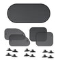Black Universal Car Window Sun Shade Set - Mesh Fabric UV Protection(One solid rear baffle + two perforated V888-ELOSUNG40284