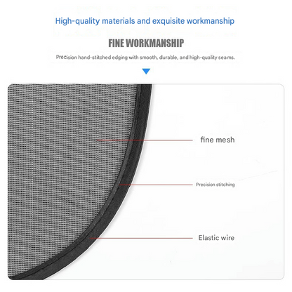 Black Universal Car Window Sun Shade Set - Mesh Fabric UV Protection(One solid rear baffle + two perforated V888-ELOSUNG40284