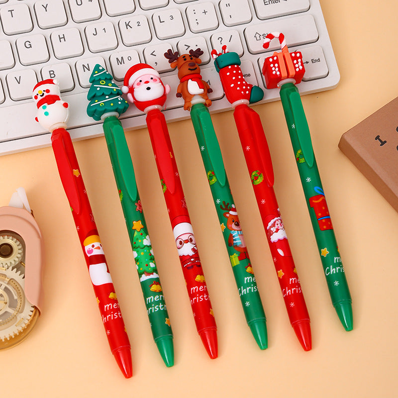 Christmas Theme Retractable Gel Pens (0.5mm Black Ink) - Festive Student & Office Holiday Gift Pack (36 Pcs) V888-ELOSUNG40331