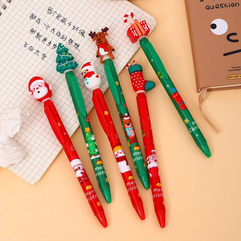 Christmas Theme Retractable Gel Pens (0.5mm Black Ink) - Festive Student & Office Holiday Gift Pack (36 Pcs) V888-ELOSUNG40331