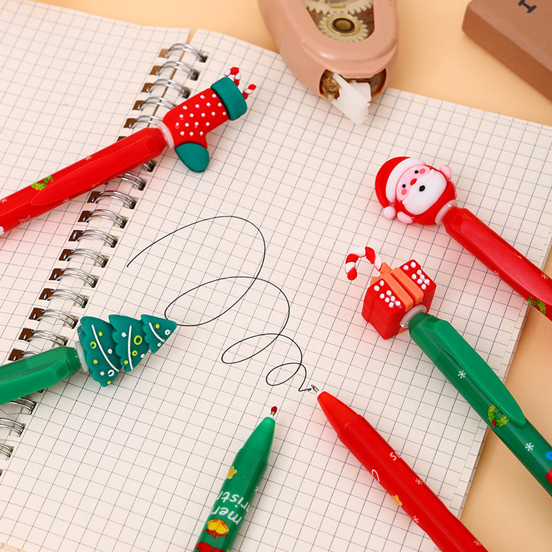 Christmas Theme Retractable Gel Pens (0.5mm Black Ink) - Festive Student & Office Holiday Gift Pack (36 Pcs) V888-ELOSUNG40331