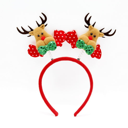 3-PCS Elk head Festive Christmas Headbands for Adults & Kids - Reindeer Antlers, Santa, Snowman & Christmas V888-ELOSUNG40333