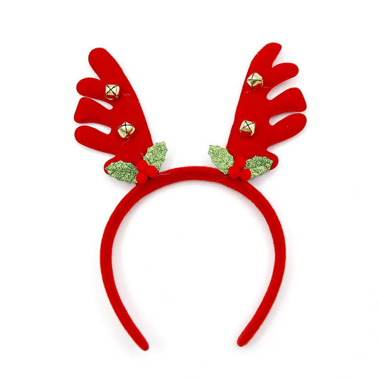 3-PCS Antler bell Festive Christmas Headbands for Adults & Kids - Reindeer Antlers, Santa, Snowman & V888-ELOSUNG40334