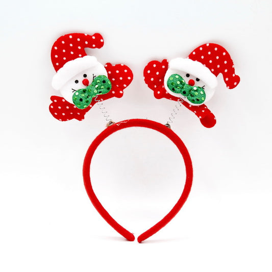 3-PCS Snowman Festive Christmas Headbands for Adults & Kids - Reindeer Antlers, Santa, Snowman & Christmas V888-ELOSUNG40335