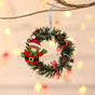 Bear Mini Christmas Wreath Ornaments (11cm) - Festive Santa, Snowman & Reindeer Decor for Doors & Windows V888-ELOSUNG40338