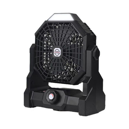Black Portable Outdoor Camping Fan with LED Light - Rechargeable USB Tent Fan for Australia V888-ELOSUNG40354