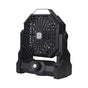 Black Portable Outdoor Camping Fan with LED Light - Rechargeable USB Tent Fan for Australia V888-ELOSUNG40354