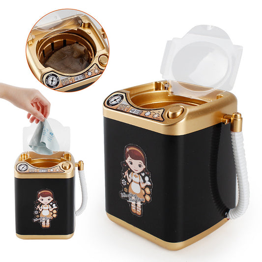 Black Kids Mini Electric Toy Washing Machine with Spin Dryer Basket - Pretend Play Appliance V888-ELOSUNG40358
