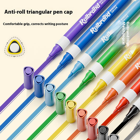 48 Colors Ruibrand Kids Washable Acrylic Markers Set - Non-Toxic, Blendable Art Pens for Students & Artists V888-ELOSUNG40371
