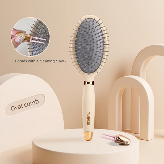 Oval comb Soft Touch Air Cushion Hair Brush with Built-in Cleaning Claw Detangling Massage Comb for Wet and V888-ELOSUNG40397