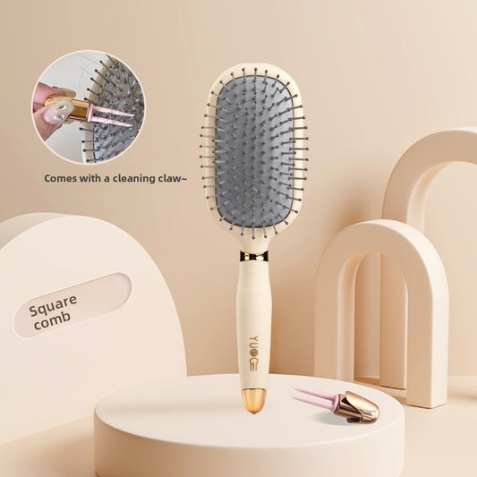 Square comb Soft Touch Air Cushion Hair Brush with Built-in Cleaning Claw Detangling Massage Comb for Wet and V888-ELOSUNG40398
