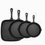 Four-piece set Heavy Duty Cast Iron Skillet & Grill Pan Thickened Vintage Style Cookware for Steak Breakfast V888-ELOSUNG40412