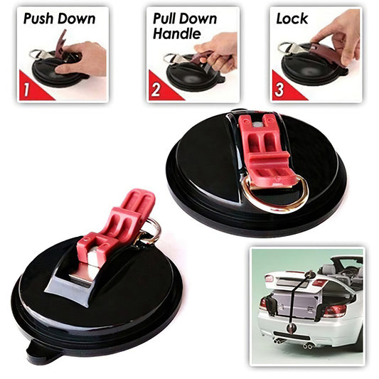 4 Pack Orange plate + black buckle Heavy Duty Suction Cup Anchors with S-Hooks for Car Side Awnings and V888-ELOSUNG40447