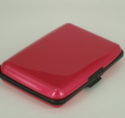 3-Pcs Rose red Slim Aluminium Credit Card Holder RFID Blocking Wallet Hard Shell Case Business Card Organiser V888-ELOSUNG40454