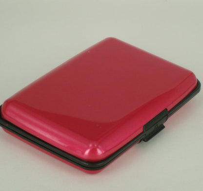 3-Pcs Rose red Slim Aluminium Credit Card Holder RFID Blocking Wallet Hard Shell Case Business Card Organiser V888-ELOSUNG40454