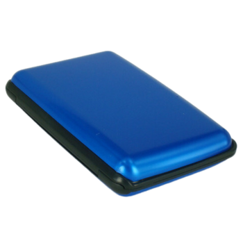 3-Pcs Blue Slim Aluminium Credit Card Holder RFID Blocking Wallet Hard Shell Case Business Card Organiser V888-ELOSUNG40456