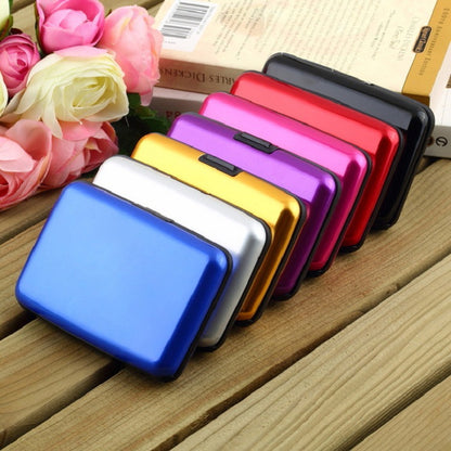 3-Pcs Blue Slim Aluminium Credit Card Holder RFID Blocking Wallet Hard Shell Case Business Card Organiser V888-ELOSUNG40456