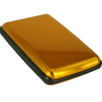3-Pcs Golden Slim Aluminium Credit Card Holder RFID Blocking Wallet Hard Shell Case Business Card Organiser V888-ELOSUNG40460