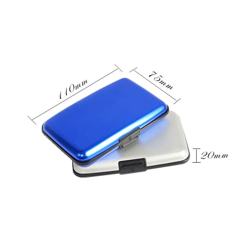 3-Pcs Grey Slim Aluminium Credit Card Holder RFID Blocking Wallet Hard Shell Case Business Card Organiser V888-ELOSUNG40462