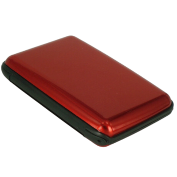 3-Pcs Red Slim Aluminium Credit Card Holder RFID Blocking Wallet Hard Shell Case Business Card Organiser V888-ELOSUNG40464