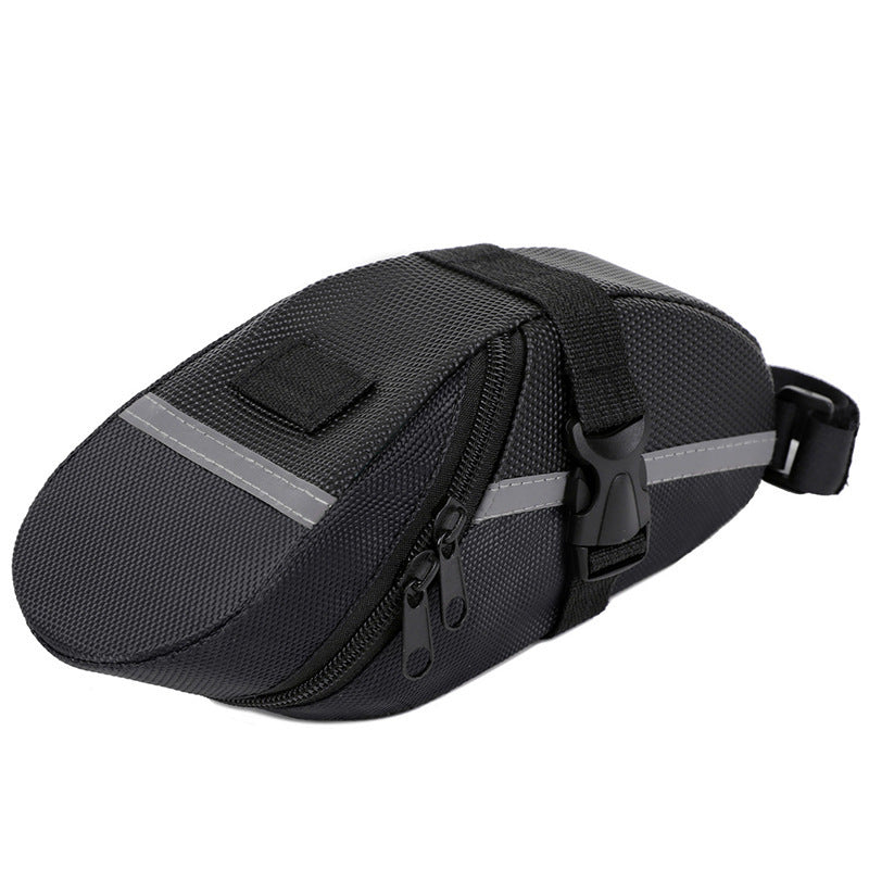 Black Water Resistant Bicycle Saddle Bag Under Seat Wedge Pack with Reflective Strip and Quick Release Strap V888-ELOSUNG40472