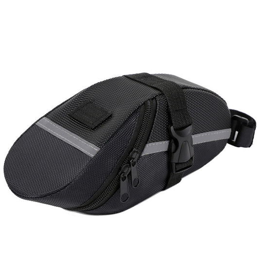 Black Water Resistant Bicycle Saddle Bag Under Seat Wedge Pack with Reflective Strip and Quick Release Strap V888-ELOSUNG40472
