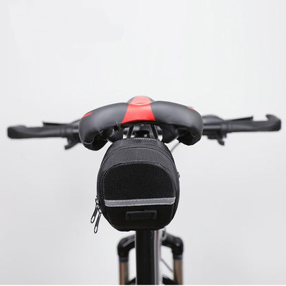 Black Water Resistant Bicycle Saddle Bag Under Seat Wedge Pack with Reflective Strip and Quick Release Strap V888-ELOSUNG40472