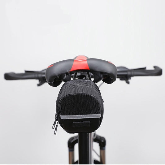 Black Water Resistant Bicycle Saddle Bag Under Seat Wedge Pack with Reflective Strip and Quick Release Strap V888-ELOSUNG40472