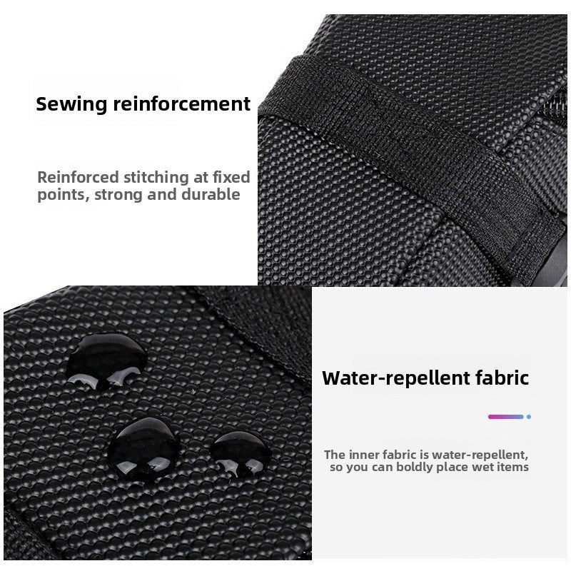 Black Water Resistant Bicycle Saddle Bag Under Seat Wedge Pack with Reflective Strip and Quick Release Strap V888-ELOSUNG40472