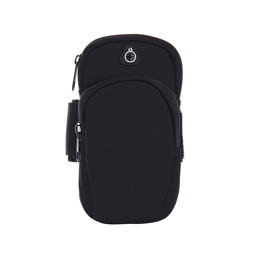 Black Sports Running Armband Bag Water Resistant Phone Pouch with Dual Zipper Pockets Earphone Hole for Gym V888-ELOSUNG40477
