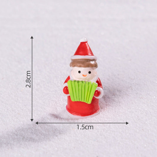 Red 5 Pack Accordion Miniature Christmas Figurines DIY Micro Landscape Decoration Accessories Cute Resin V888-ELOSUNG40485