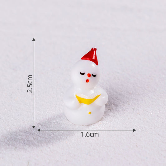 White snowman 5 Pack Miniature Christmas Figurines DIY Micro Landscape Decoration Accessories Cute Resin V888-ELOSUNG40489