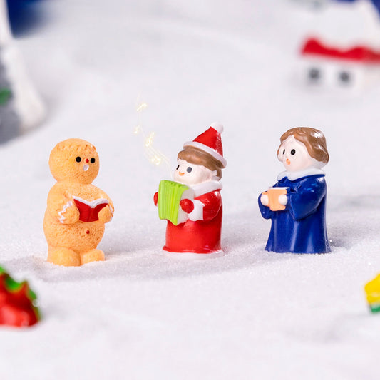 White snowman 5 Pack Miniature Christmas Figurines DIY Micro Landscape Decoration Accessories Cute Resin V888-ELOSUNG40489