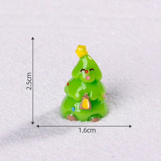 Green Christmas tree 5 Pack Miniature Christmas Figurines DIY Micro Landscape Decoration Accessories Cute V888-ELOSUNG40490