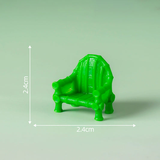 5-PCS Green Miniature Resin Bamboo and Bamboo Chair Figurines for DIY Micro Landscape Fairy Garden V888-ELOSUNG40497