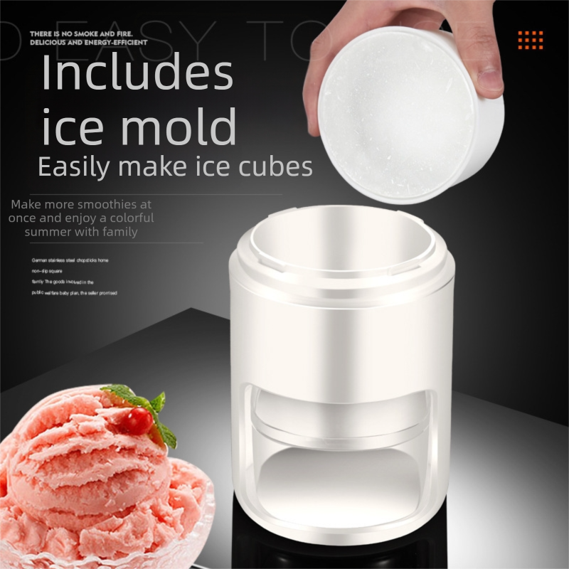 White Portable Manual Ice Crusher Hand Crank Shaved Ice Machine for Home Kitchen DIY Snow Cone Smoothie and V888-ELOSUNG40543