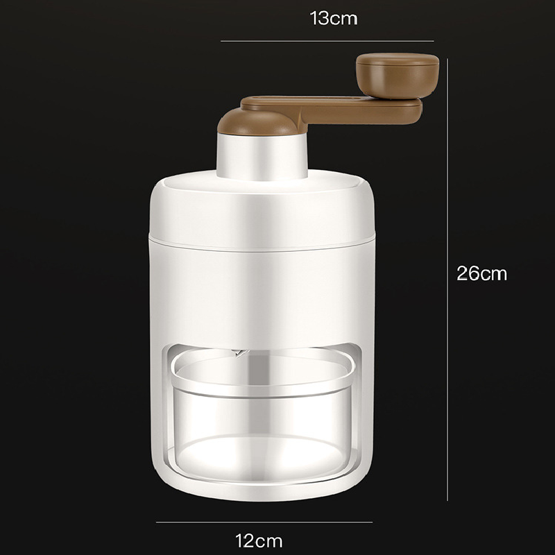 White Portable Manual Ice Crusher Hand Crank Shaved Ice Machine for Home Kitchen DIY Snow Cone Smoothie and V888-ELOSUNG40543