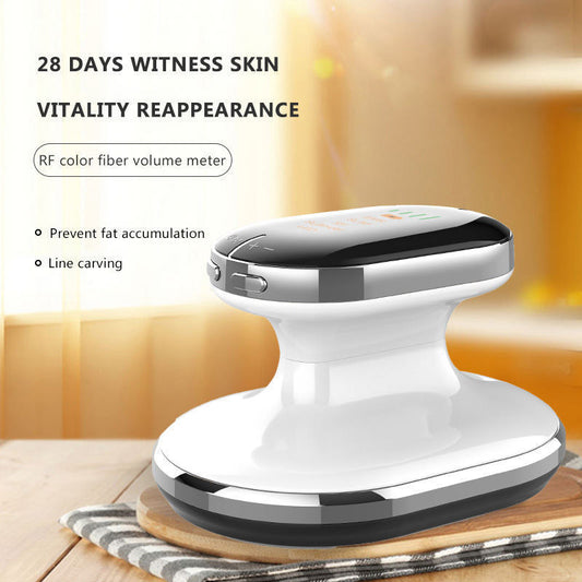 White RF Body Sculpting Massager Handheld Slimming Device with EMS & LED Light Therapy for Stomach Arms and V888-ELOSUNG40551