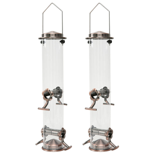 Hanging Metal Wild Bird Feeder Weatherproof Outdoor Garden Bird Food Dispenser with 4 Feeding Ports and V888-ELOSUNG40552