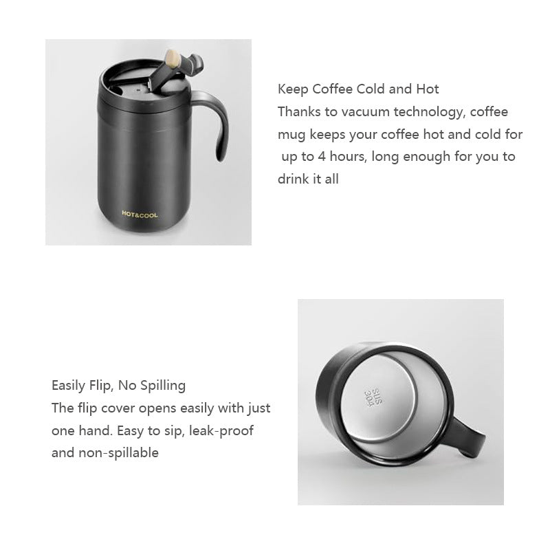 Black Portable Pour Over Coffee Maker Set Insulated Stainless Steel Travel Mug with Reusable Drip Filter and V888-ELOSUNG40554