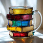 3D Book Stack Resin Mug with Spoon Creative Library Bookshelf Design Coffee Cup Unique Gift for Book Lovers V888-ELOSUNG40578