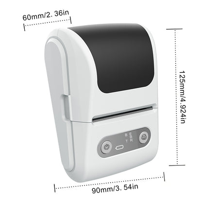 Black Portable Bluetooth Thermal Label Printer - Compact, Ink-Free Mini Label Maker for Home, Office, and V888-ELOSUNG40635