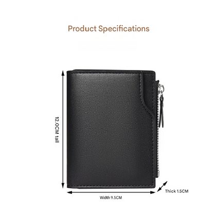Coffee color Men's Compact Wallet - Multi-Card Holder with Zippered Coin Pocket, 13 Card Slots, Lightweight V888-ELOSUNG40640