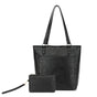 Black Minimalist Large Capacity Tote Bag with Detachable Pouch - Soft PU Leather Shoulder Handbag for V888-ELOSUNG40641