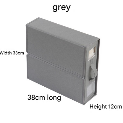Grey Foldable Oxford Fabric Storage Box with Clear Window - Large Capacity Organizer for Bedding, Clothes & V888-ELOSUNG40646