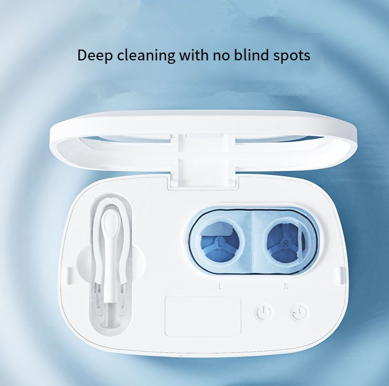 White Ultrasonic Contact Lens Cleaner Machine Automatic Washer Case with UV Light LED Display 4 Timer Modes V888-ELOSUNG40659