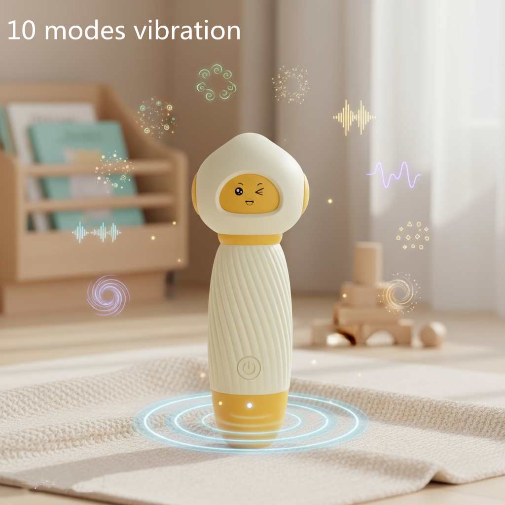 Yellow Powerful Mini Personal Massager Wand 10 Vibration Modes Quiet USB Rechargeable Soft Silicone V888-ELOSUNG40674