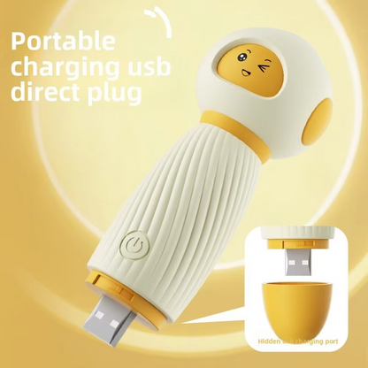 Yellow Powerful Mini Personal Massager Wand 10 Vibration Modes Quiet USB Rechargeable Soft Silicone V888-ELOSUNG40674